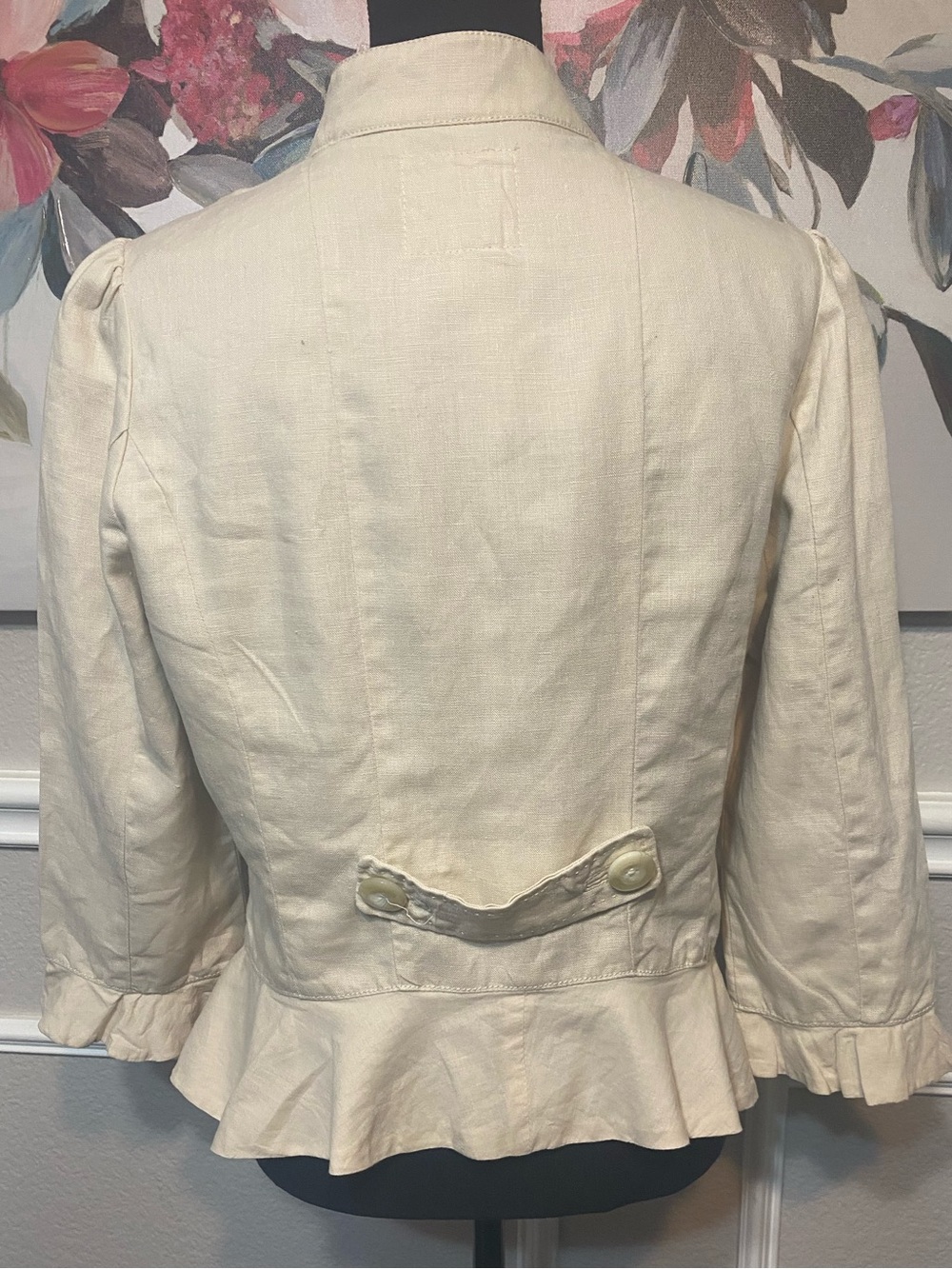 Ivory Ruffle-Trim Blazer - Picture 8 of 11